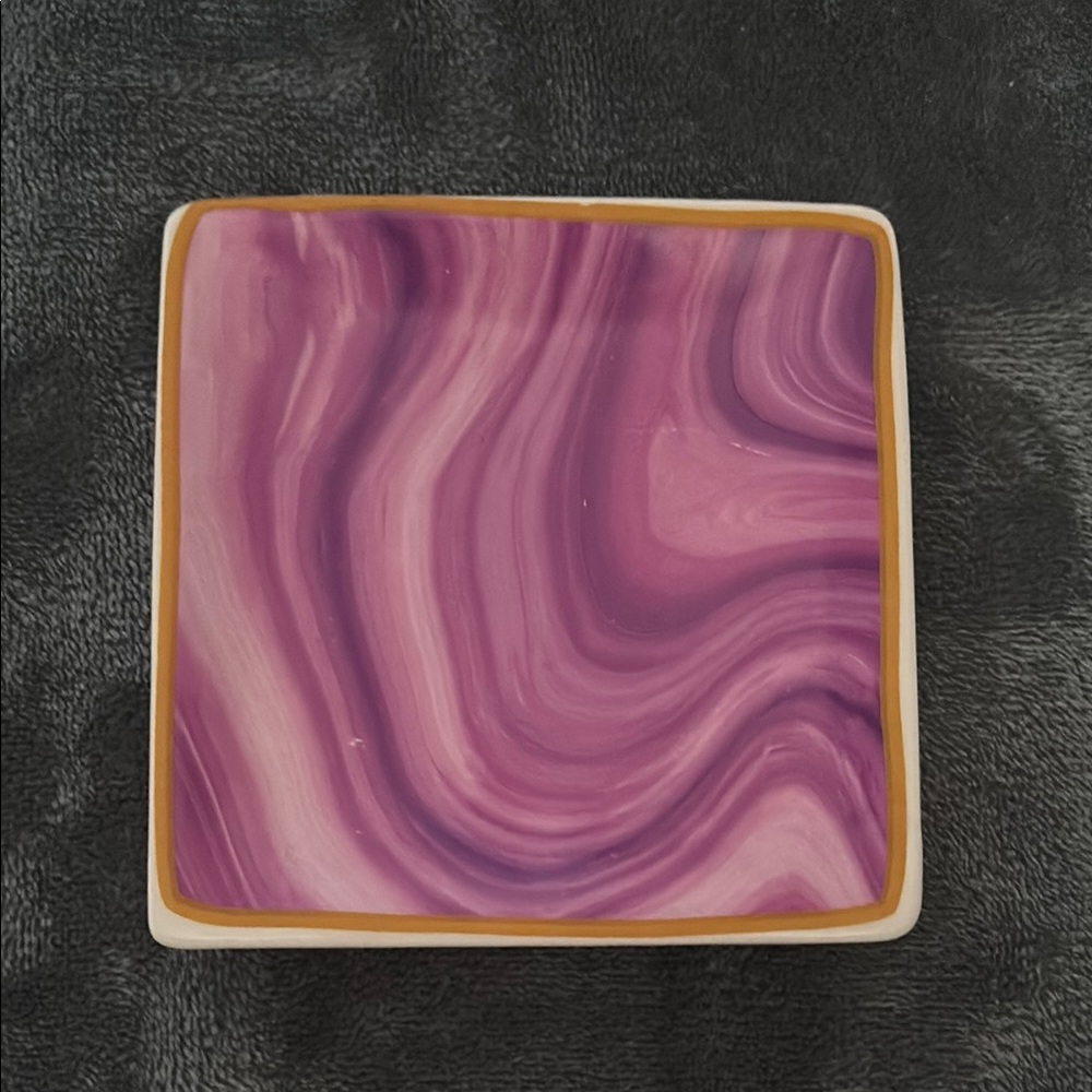 Purple Swirl Square Trinket Tray